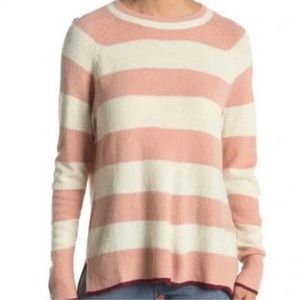 LUSH mauve cream striped knit sweater